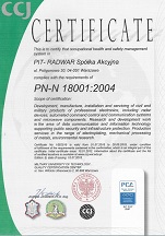 Certificate Quality System-ISO 18001