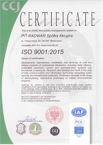 Certyfikat Systemu Jakości - ISO 9001
