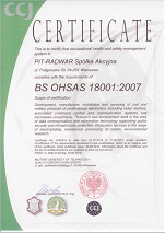 Certyfikat Systemu Jakości - ISO BSOHAS 18001