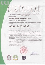 Certyfikat Systemu Jako�ci - AQAP